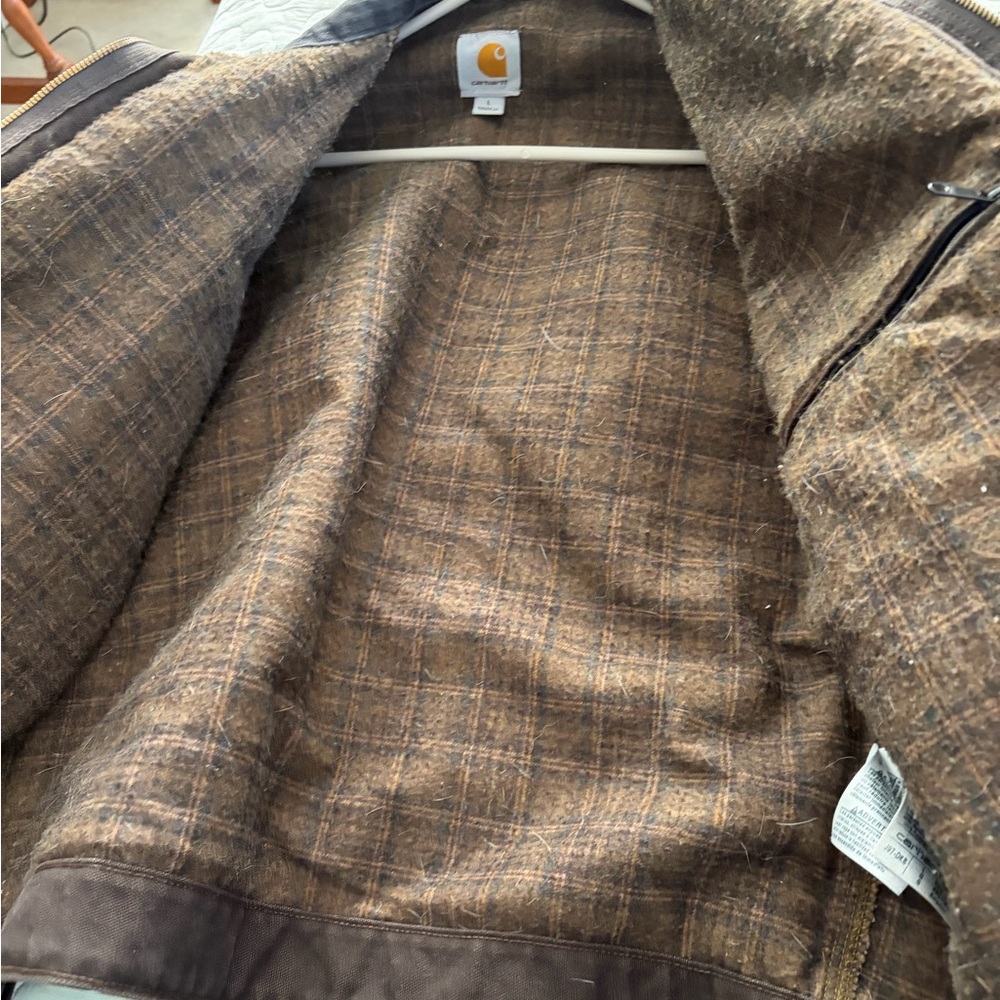 Carhartt Men's Plaid Brown Bomber Jacket